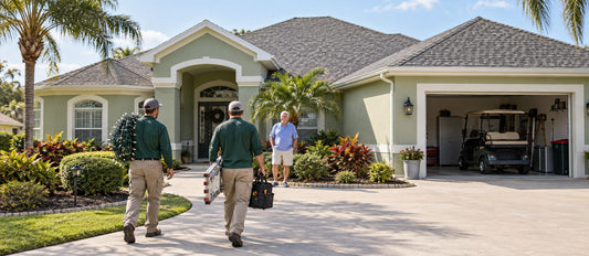 Home prepared for professional Christmas light installation in The Villages Florida