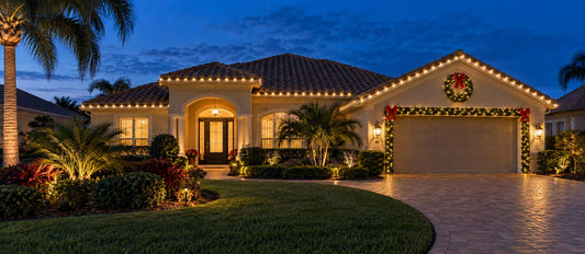 Fully managed professional Christmas light installation on a home in The Villages Florida