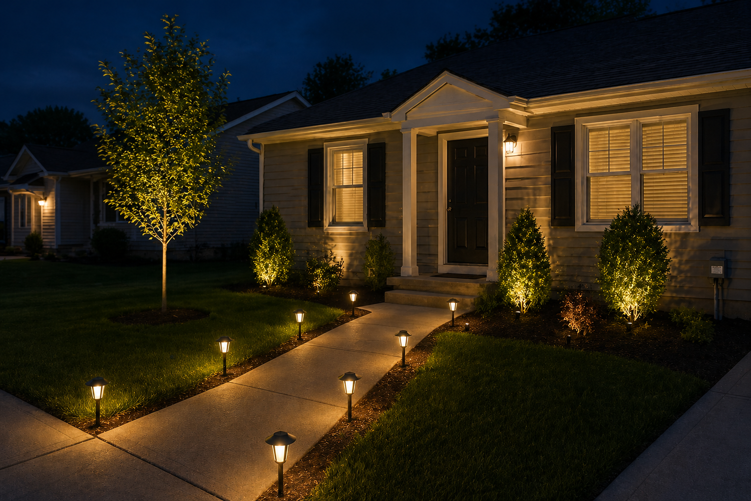 Affordable outdoor lighting with pathway lights and landscape lighting in The Villages Florida