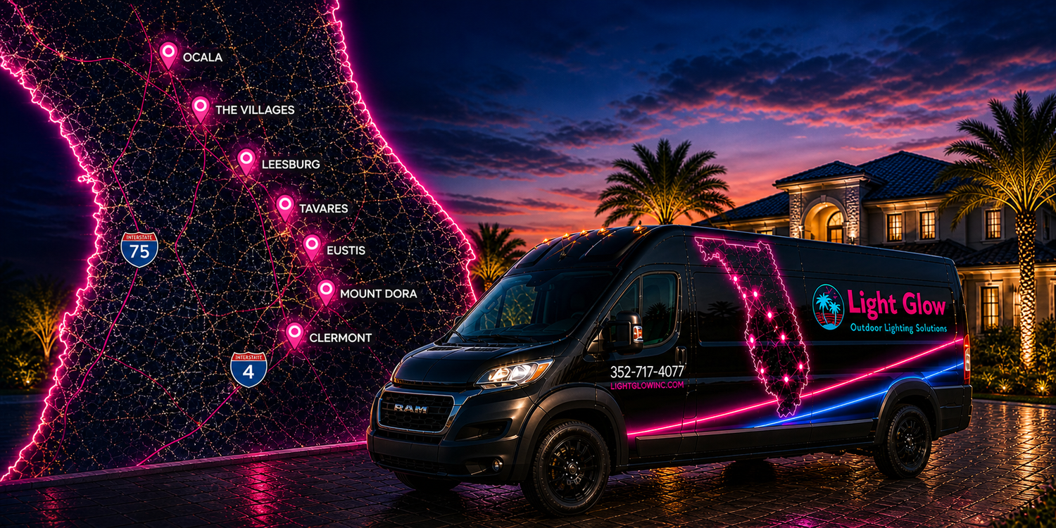 Outdoor lighting company serving Central Florida including The Villages, Leesburg, Tavares, Eustis, and surrounding areas