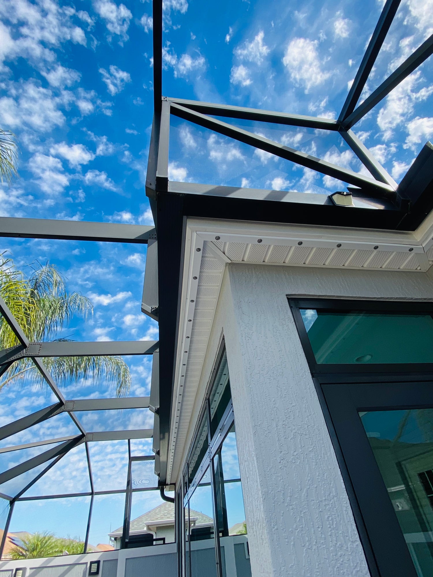 Outdoor roofline lighting installation on Florida home in The Villages designed for heat humidity and long-term performance